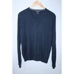 Banana Republic Men's Large Navy Blue V-Neck Luxury Blend Sweater